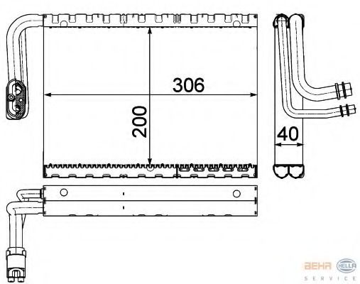 evaporator,aer conditionat 8FV 351 330-701 HELLA - Vaporizator
