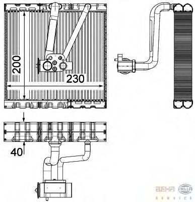 evaporator,aer conditionat 8FV 351 330-711 HELLA - Vaporizator