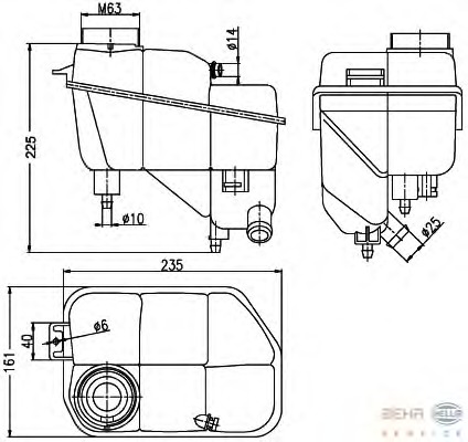 Vas de expansiune, racire 8MA 376 789-701 HELLA - Vas de expansiune lichid racire