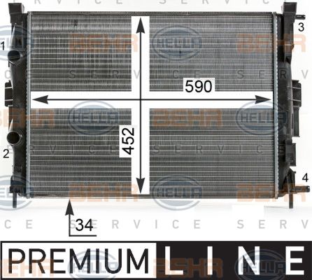 Radiator, racire motor 8MK 376 700-681 HELLA - Radiator apa/piese Radiator, racire motor 8MK 376 700-681 HELLA - Radiator apa/piese