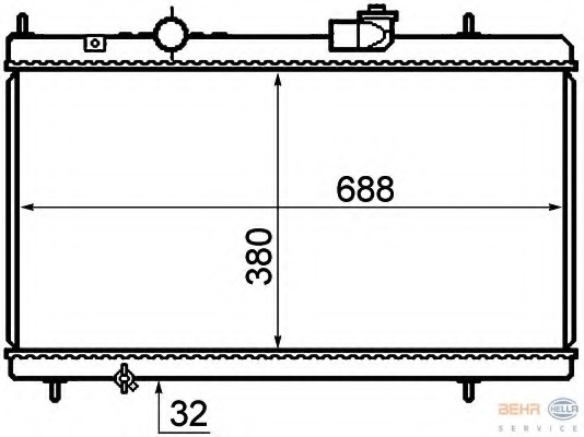 Radiator, racire motor 8MK 376 732-741 HELLA - Radiator apa/piese