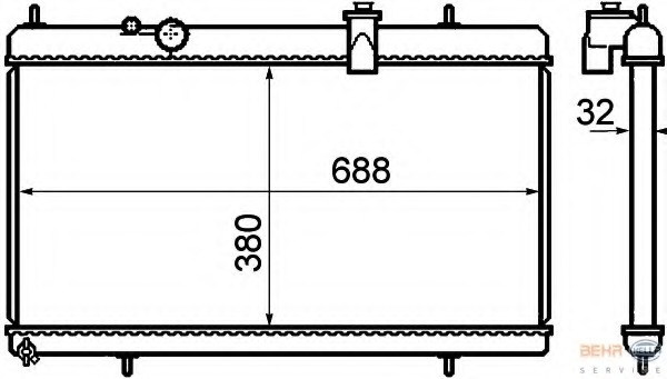 Radiator, racire motor 8MK 376 732-751 HELLA - Radiator apa/piese
