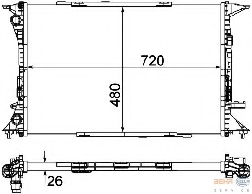 Radiator, racire motor 8MK 376 753-491 HELLA - Radiator apa/piese Radiator, racire motor 8MK 376 753-491 HELLA - Radiator apa/piese