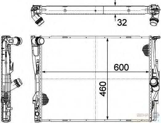 Radiator, racire motor 8MK 376 754-061 HELLA - Radiator apa/piese Radiator, racire motor 8MK 376 754-061 HELLA - Radiator apa/piese