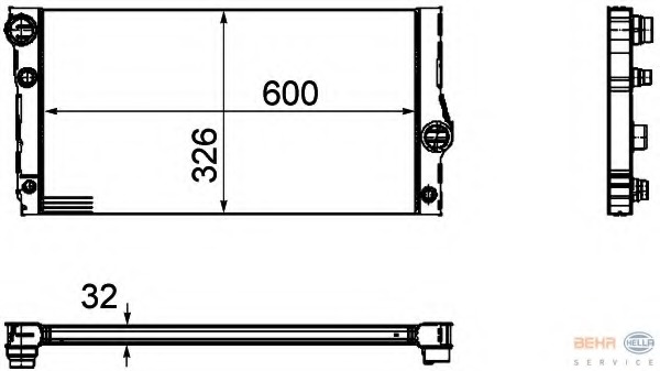 Radiator, racire motor 8MK 376 755-381 HELLA - Radiator apa/piese Radiator, racire motor 8MK 376 755-381 HELLA - Radiator apa/piese