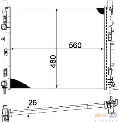 Radiator, racire motor 8MK 376 755-511 HELLA - Radiator apa/piese Radiator, racire motor 8MK 376 755-511 HELLA - Radiator apa/piese