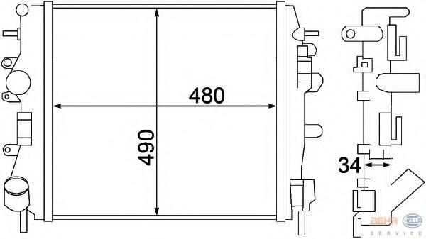 Radiator, racire motor 8MK 376 772-001 HELLA - Radiator apa/piese Radiator, racire motor 8MK 376 772-001 HELLA - Radiator apa/piese
