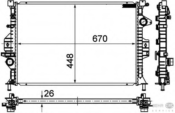 Radiator, racire motor 8MK 376 787-121 HELLA - Radiator apa/piese Radiator, racire motor 8MK 376 787-121 HELLA - Radiator apa/piese