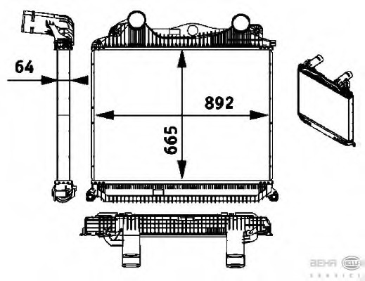 Intercooler, compresor 8ML 376 724-381 HELLA - Turbocompressor