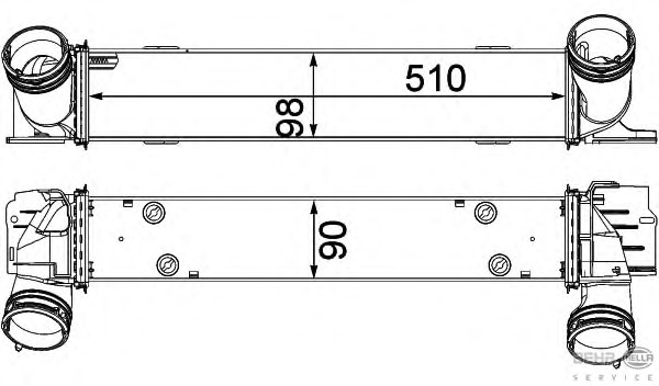 Intercooler, compresor 8ML 376 731-791 HELLA - Admisie aer motor