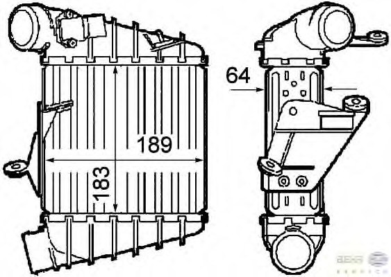 Intercooler, compresor 8ML 376 760-581 HELLA - Turbocompressor Intercooler, compresor 8ML 376 760-581 HELLA - Turbocompressor