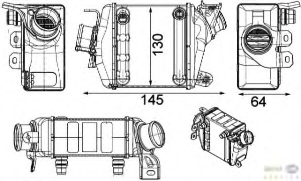 Intercooler, compresor 8ML 376 910-191 HELLA - Turbocompressor Intercooler, compresor 8ML 376 910-191 HELLA - Turbocompressor