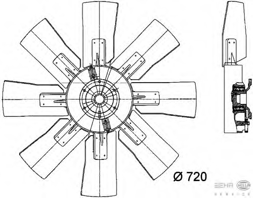 Ventilator, radiator 8MV 376 728-121 HELLA - Gmv (electroventilator ) Ventilator, radiator 8MV 376 728-121 HELLA - Gmv (electroventilator )