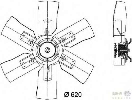 Ventilator, radiator 8MV 376 731-201 HELLA - Gmv (electroventilator ) Ventilator, radiator 8MV 376 731-201 HELLA - Gmv (electroventilator )