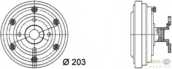 Cupla, ventilator radiator 8MV 376 731-281 HELLA - Ventilator radiator