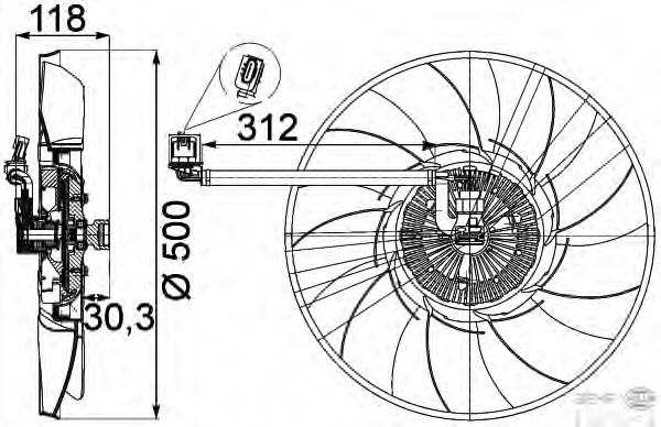Ventilator, radiator 8MV 376 757-311 HELLA - Gmv (electroventilator ) Ventilator, radiator 8MV 376 757-311 HELLA - Gmv (electroventilator )