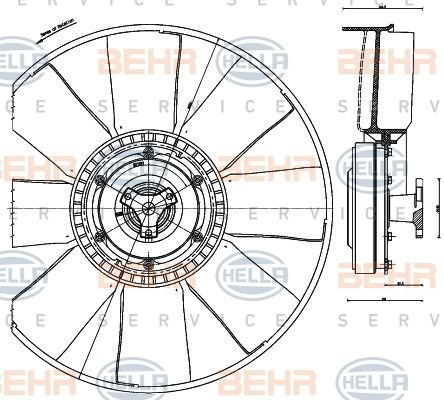 Ventilator, radiator 8MV 376 791-281 HELLA - Gmv (electroventilator ) Ventilator, radiator 8MV 376 791-281 HELLA - Gmv (electroventilator )