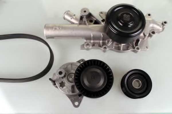 Pompa apa + Set curea transmisie cu caneluri PK01350 HEPU - Fulie curea Pompa apa + Set curea transmisie cu caneluri PK01350 HEPU - Fulie curea