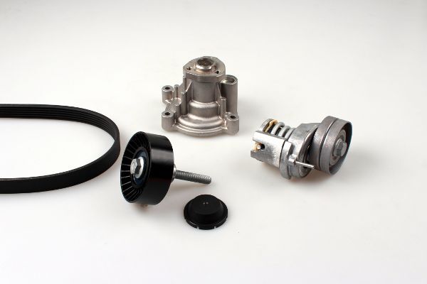Pompa apa + Set curea transmisie cu caneluri PK05810 HEPU - Fulie curea Pompa apa + Set curea transmisie cu caneluri PK05810 HEPU - Fulie curea