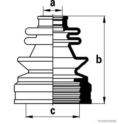 Ansamblu burduf, articulatie planetara J2881026 HERTH+BUSS JAKOPARTS - Burduf