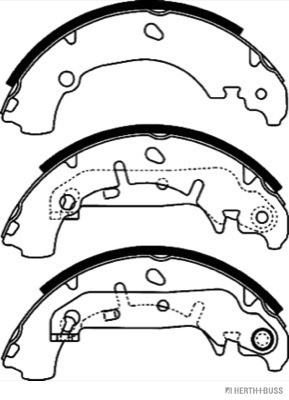 Set saboti frana J3503051 HERTH+BUSS JAKOPARTS - Material frictiune sabot frana/ sabot frana