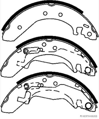 Set saboti frana J3504015 HERTH+BUSS JAKOPARTS - Material frictiune sabot frana/ sabot frana