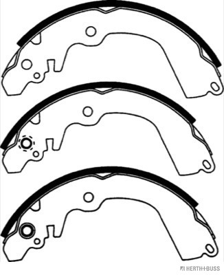 Set saboti frana J3505005 HERTH+BUSS JAKOPARTS - Material frictiune sabot frana/ sabot frana