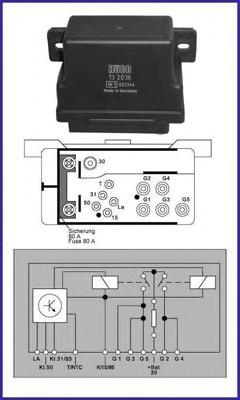 releu,instalatia de comanda bujii incandescente 132036 HÜCO - Relee