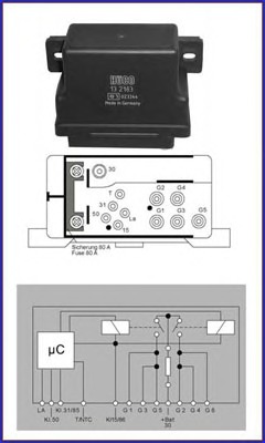 releu,instalatia de comanda bujii incandescente 132163 HÜCO - Relee