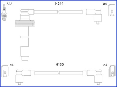 Set cablaj aprinder 134549 HÜCO - Fisa bujie