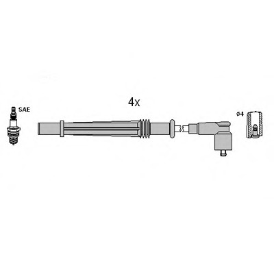 Set cablaj aprinder 134968 HÜCO - Fisa bujie
