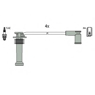 Set cablaj aprinder 134988 HÜCO - Fisa bujie