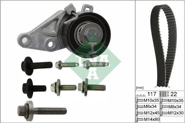 Set curea de distributie 530 0140 10 INA - Kit distributie / curea distributie