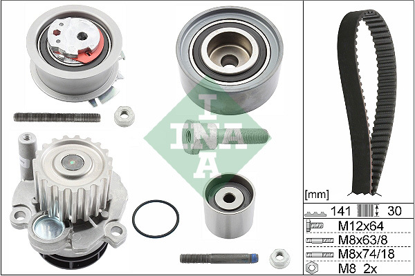 Set pompa apa + curea dintata 530 0463 30 INA - Pompa apa/ garnitura Set pompa apa + curea dintata 530 0463 30 INA - Pompa apa/ garnitura
