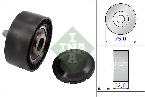 Rola ghidare/conducere, curea transmisie 532 0722 10 INA - Transmisie - kit accesorii