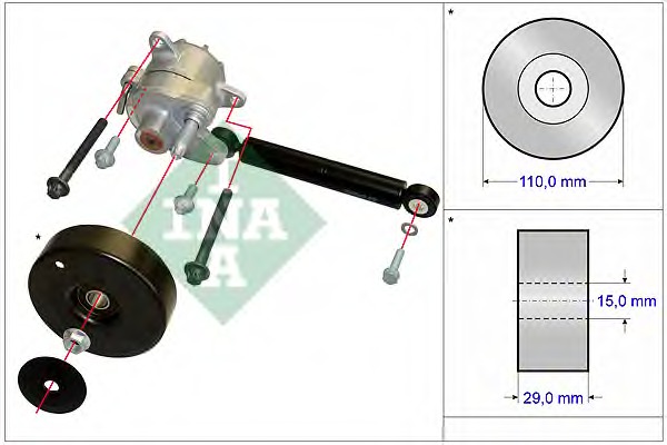 Set reparatie, brat tensionare curea trapezoidala 533 0116 10 INA - Transmisie - kit accesorii Set reparatie, brat tensionare curea trapezoidala 533 0116 10 INA - Transmisie - kit accesorii