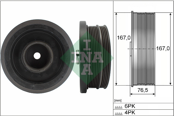 Fulie curea, arbore cotit 544 0082 10 INA - Fulie curea