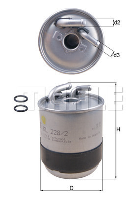 filtru combustibil KL 228/2D KNECHT - Filtru combustibil/carcasa filtru combustibil KL 228/2D KNECHT - Filtru combustibil/carcasa