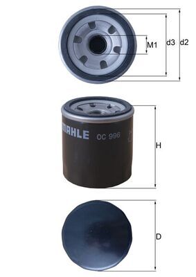 Filtru ulei OC 996 KNECHT - Filtru ulei