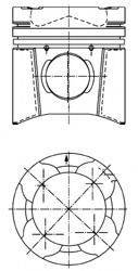 Piston 94848600 KOLBENSCHMIDT - Arbore cotit, angrenare Piston 94848600 KOLBENSCHMIDT - Arbore cotit, angrenare