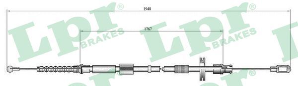 Cablu, frana de parcare C0050B LPR - Maneta/ cablu Cablu, frana de parcare C0050B LPR - Maneta/ cablu