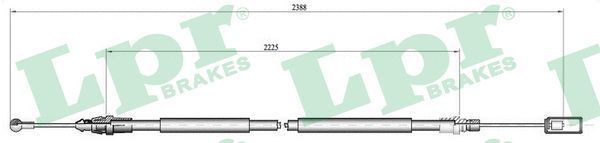 Cablu, frana de parcare C0213B LPR - Maneta/ cablu