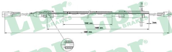 Cablu, frana de parcare C0454B LPR - Maneta/ cablu Cablu, frana de parcare C0454B LPR - Maneta/ cablu