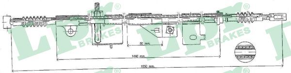 Cablu, frana de parcare C0500B LPR - Maneta/ cablu Cablu, frana de parcare C0500B LPR - Maneta/ cablu