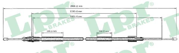 Cablu, frana de parcare C0620B LPR - Maneta/ cablu Cablu, frana de parcare C0620B LPR - Maneta/ cablu