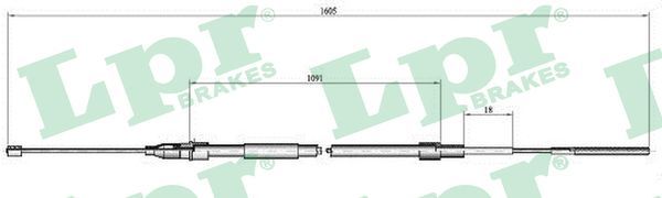 Cablu, frana de parcare C0651B LPR - Maneta/ cablu Cablu, frana de parcare C0651B LPR - Maneta/ cablu