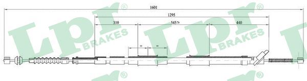 Cablu, frana de parcare C0870B LPR - Maneta/ cablu Cablu, frana de parcare C0870B LPR - Maneta/ cablu