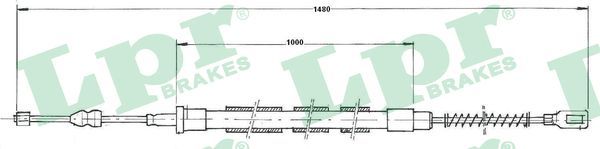 Cablu, frana de parcare C0970B LPR - Maneta/ cablu Cablu, frana de parcare C0970B LPR - Maneta/ cablu
