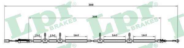 Cablu, frana de parcare C0990B LPR - Maneta/ cablu