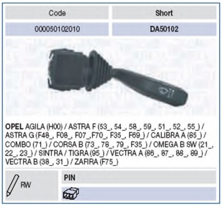 Comutator coloana directie 000050102010 MAGNETI MARELLI - Intrerupator / regulator Comutator coloana directie 000050102010 MAGNETI MARELLI - Intrerupator / regulator